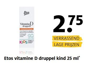 Aanbiedingen Etos vitamine d druppel kind - Huismerk - Etos - Geldig van 16/10/2017 tot 22/10/2017 bij Etos