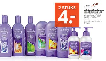 Aanbiedingen Oil + care shampoo - Andrelon - Geldig van 16/10/2017 tot 22/10/2017 bij Etos
