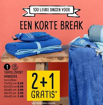 Aanbiedingen Travel-sport handdoek - Huismerk - Xenos - Geldig van 16/10/2017 tot 29/10/2017 bij Xenos