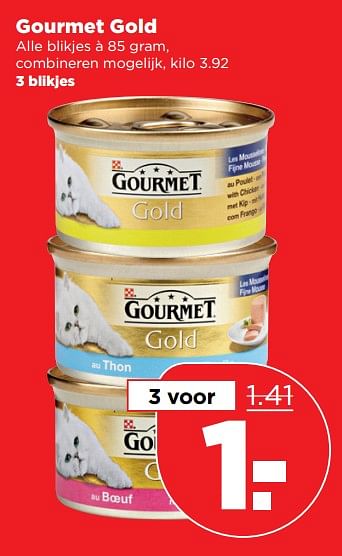 Aanbiedingen Gourmet gold - Purina - Geldig van 15/10/2017 tot 21/10/2017 bij Plus