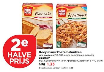 Aanbiedingen Koopmans mix voor appeltaart - Koopmans - Geldig van 15/10/2017 tot 21/10/2017 bij Plus