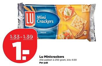 Aanbiedingen Lu minicrackers - Lu - Geldig van 15/10/2017 tot 21/10/2017 bij Plus