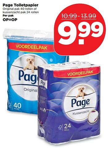 Aanbiedingen Page toiletpapier - Page - Geldig van 15/10/2017 tot 21/10/2017 bij Plus