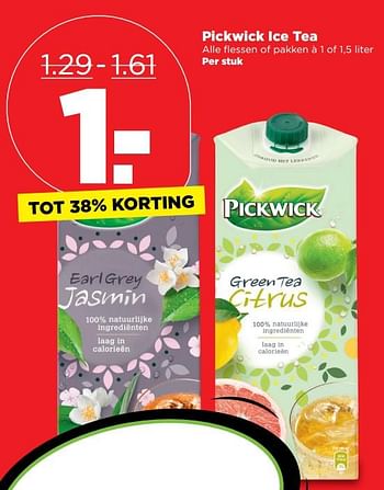 Aanbiedingen Pickwick ice tea - Pickwick - Geldig van 15/10/2017 tot 21/10/2017 bij Plus