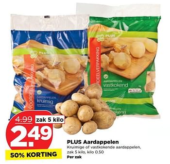 Aanbiedingen Plus aardappelen kruimige of vastkokende aardappelen - Huismerk - Plus - Geldig van 15/10/2017 tot 21/10/2017 bij Plus