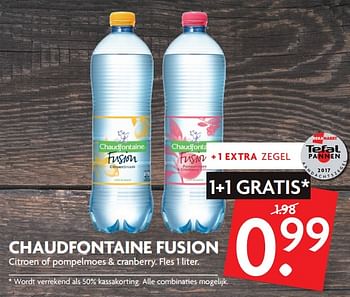 Aanbiedingen Chaudfontaine fusion - Chaudfontaine - Geldig van 15/10/2017 tot 21/10/2017 bij Deka Markt