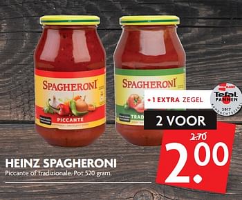 Aanbiedingen Heinz spagheroni piccante of tradizionale - Heinz - Geldig van 15/10/2017 tot 21/10/2017 bij Deka Markt