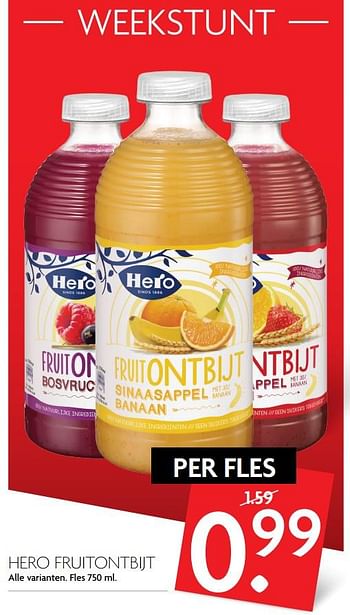 Aanbiedingen Hero fruitontbijt - Hero - Geldig van 15/10/2017 tot 21/10/2017 bij Deka Markt