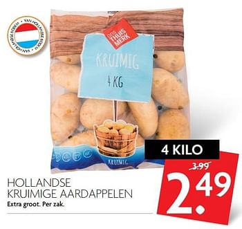 Aanbiedingen Hollandse kruimige aardappelen - Huismerk - Deka Markt - Geldig van 15/10/2017 tot 21/10/2017 bij Deka Markt