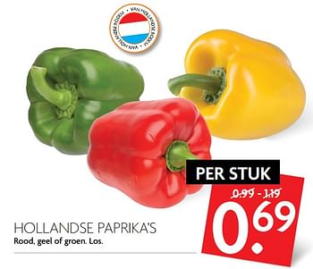 Aanbiedingen Hollandse paprika`s - Huismerk - Deka Markt - Geldig van 15/10/2017 tot 21/10/2017 bij Deka Markt