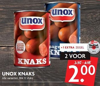 Aanbiedingen Unox knaks - Unox - Geldig van 15/10/2017 tot 21/10/2017 bij Deka Markt