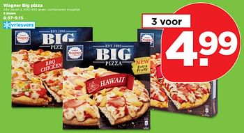 Aanbiedingen Wagner big pizza - Original Wagner - Geldig van 15/10/2017 tot 21/10/2017 bij Plus