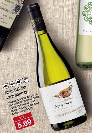 Aanbiedingen Aves del sur chardonnay - Witte wijnen - Geldig van 16/10/2017 tot 22/10/2017 bij Aldi