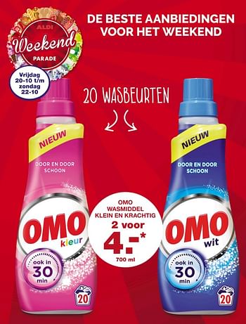 Aanbiedingen Omo wasmiddel klein en krachtig - Omo - Geldig van 16/10/2017 tot 22/10/2017 bij Aldi