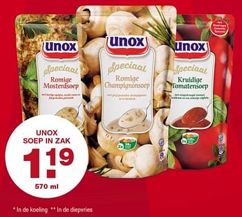 Aanbiedingen Unox soep in zak - Unox - Geldig van 16/10/2017 tot 22/10/2017 bij Aldi