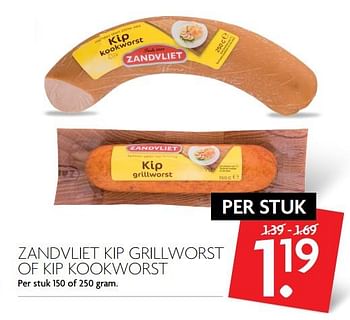 Aanbiedingen Zandvliet kip grillworst of kip kookworst - Zandvliet - Geldig van 15/10/2017 tot 21/10/2017 bij Deka Markt