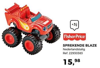 Aanbiedingen Sprekende blaze - Fisher-Price - Geldig van 14/10/2017 tot 12/12/2017 bij Supra Bazar