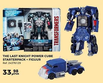 Aanbiedingen The last knight power cube starterpack + figuur - Hasbro - Geldig van 14/10/2017 tot 12/12/2017 bij Supra Bazar