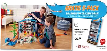 Aanbiedingen Ultimate garage inclusief 5 auto`s + helikopter - Hot Wheels - Geldig van 14/10/2017 tot 12/12/2017 bij Supra Bazar