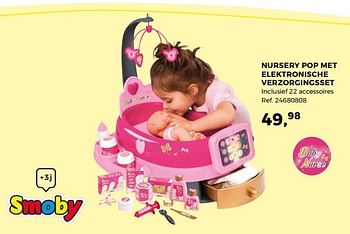 Aanbiedingen Nursery pop met elektronische verzorgingsset - Smoby - Geldig van 14/10/2017 tot 12/12/2017 bij Supra Bazar