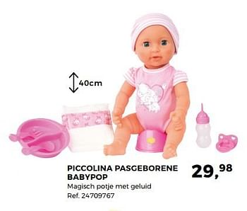 Aanbiedingen Piccolina pasgeboren babypop - Bayer - Geldig van 14/10/2017 tot 12/12/2017 bij Supra Bazar