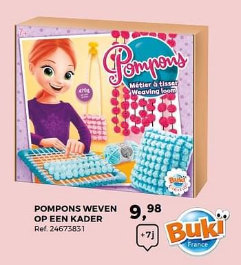 Aanbiedingen Pompons weven op een kader - Buki France - Geldig van 14/10/2017 tot 12/12/2017 bij Supra Bazar