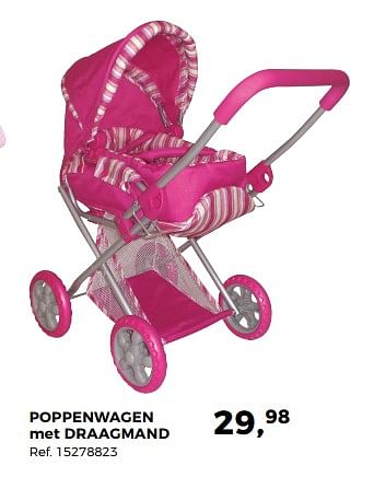 Aanbiedingen Poppenwagen met draagmand - Huismerk - Supra Bazar - Geldig van 14/10/2017 tot 12/12/2017 bij Supra Bazar