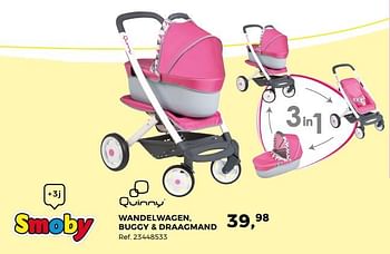 Aanbiedingen Wandelwagen, buggy + draagmand - Smoby - Geldig van 14/10/2017 tot 12/12/2017 bij Supra Bazar