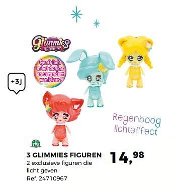 Aanbiedingen 3 glimmies figuren - Glimmies - Geldig van 14/10/2017 tot 12/12/2017 bij Supra Bazar