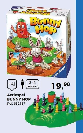 Aanbiedingen Actiespel bunny hop - Ravensburger - Geldig van 14/10/2017 tot 12/12/2017 bij Supra Bazar