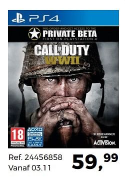 Aanbiedingen Call of duty - Activision - Geldig van 14/10/2017 tot 12/12/2017 bij Supra Bazar