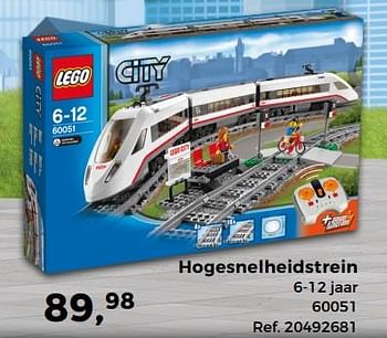 Aanbiedingen Hogesnelheidstrein - Lego - Geldig van 14/10/2017 tot 12/12/2017 bij Supra Bazar