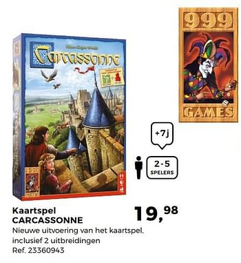 Aanbiedingen Kaartspel carcassonne - 999games - Geldig van 14/10/2017 tot 12/12/2017 bij Supra Bazar