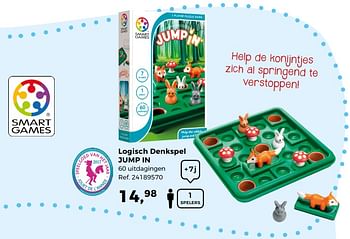 Aanbiedingen Logisch denkspel jump in - Smart Games - Geldig van 14/10/2017 tot 12/12/2017 bij Supra Bazar