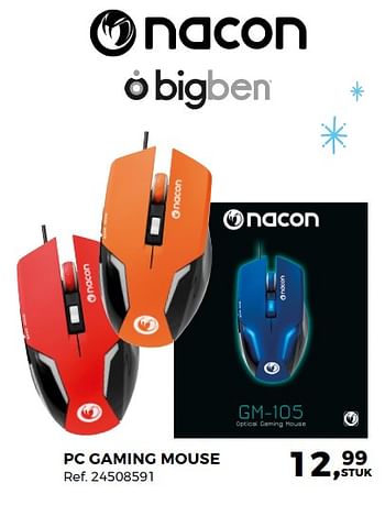 Aanbiedingen Pc gaming mouse - BIGben - Geldig van 14/10/2017 tot 12/12/2017 bij Supra Bazar