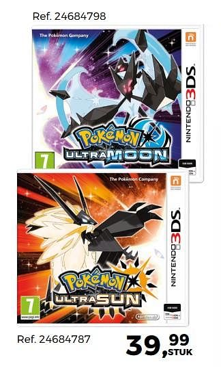 Aanbiedingen Pokemon ultra sun - Nintendo - Geldig van 14/10/2017 tot 12/12/2017 bij Supra Bazar