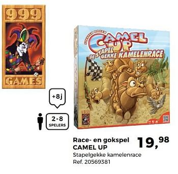 Aanbiedingen Race- en gokspel camel up - 999games - Geldig van 14/10/2017 tot 12/12/2017 bij Supra Bazar