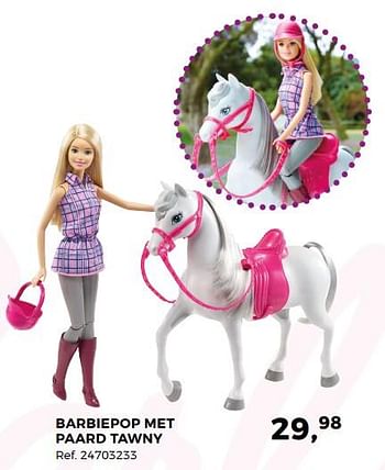 Aanbiedingen Barbiepop met paard tawny - Mattel - Geldig van 14/10/2017 tot 12/12/2017 bij Supra Bazar