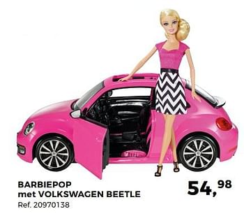 Aanbiedingen Barbiepop met volkswagen beetle - Mattel - Geldig van 14/10/2017 tot 12/12/2017 bij Supra Bazar