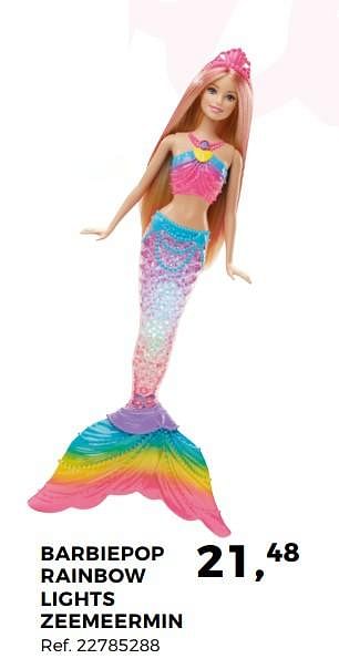 Aanbiedingen Barbiepop rainbow lights zeemeermin - Mattel - Geldig van 14/10/2017 tot 12/12/2017 bij Supra Bazar