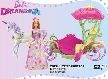 Aanbiedingen Zoethuizen barbiepop met koets - Mattel - Geldig van 14/10/2017 tot 12/12/2017 bij Supra Bazar