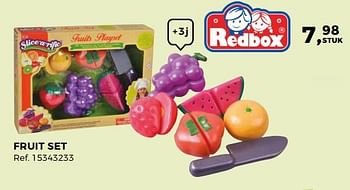 Aanbiedingen Fruit set - Redbox - Geldig van 14/10/2017 tot 12/12/2017 bij Supra Bazar