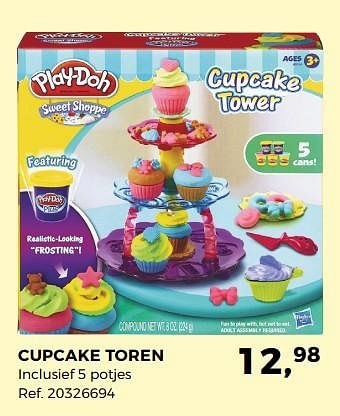 Aanbiedingen Play-doh cupcake toren - Hasbro - Geldig van 14/10/2017 tot 12/12/2017 bij Supra Bazar