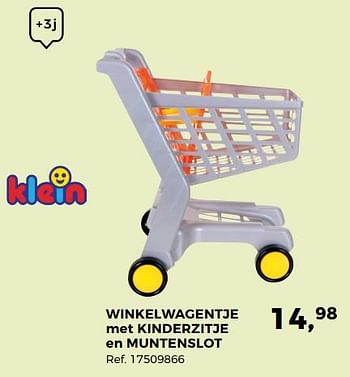 Aanbiedingen Winkelwagentje met kinderzitje en muntenslot - Theo Klein - Geldig van 14/10/2017 tot 12/12/2017 bij Supra Bazar