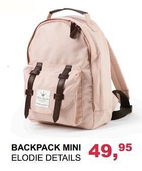 Aanbiedingen Backpack mini elodie details - Elodie Details - Geldig van 15/10/2017 tot 04/11/2017 bij Baby & Tiener Megastore