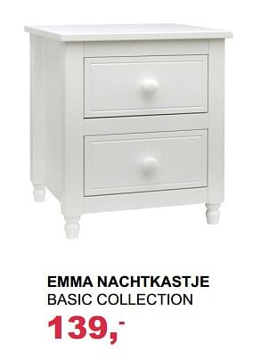 Aanbiedingen Emma nachtkastje basic collection - Basic Collection - Geldig van 15/10/2017 tot 04/11/2017 bij Baby & Tiener Megastore