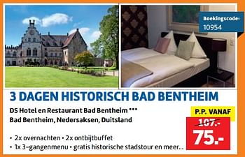 Aanbiedingen Er even tussenuit 3 dagen historisch bad bentheim - Huismerk - Lidl - Geldig van 13/10/2017 tot 31/10/2017 bij Lidl