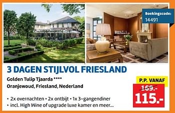 Aanbiedingen Er even tussenuit 3 dagen stijlvol friesland - Huismerk - Lidl - Geldig van 13/10/2017 tot 31/10/2017 bij Lidl
