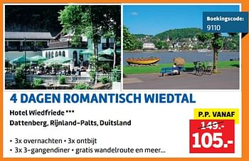 Aanbiedingen Er even tussenuit 4 dagen romantisch wiedtal - Huismerk - Lidl - Geldig van 13/10/2017 tot 31/10/2017 bij Lidl