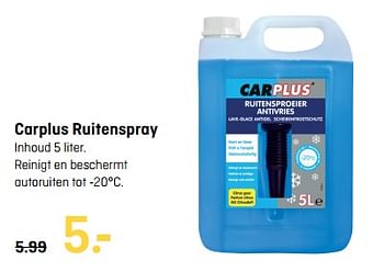 Aanbiedingen Carplus ruitenspray - CarPlus - Geldig van 16/10/2017 tot 29/10/2017 bij Hubo